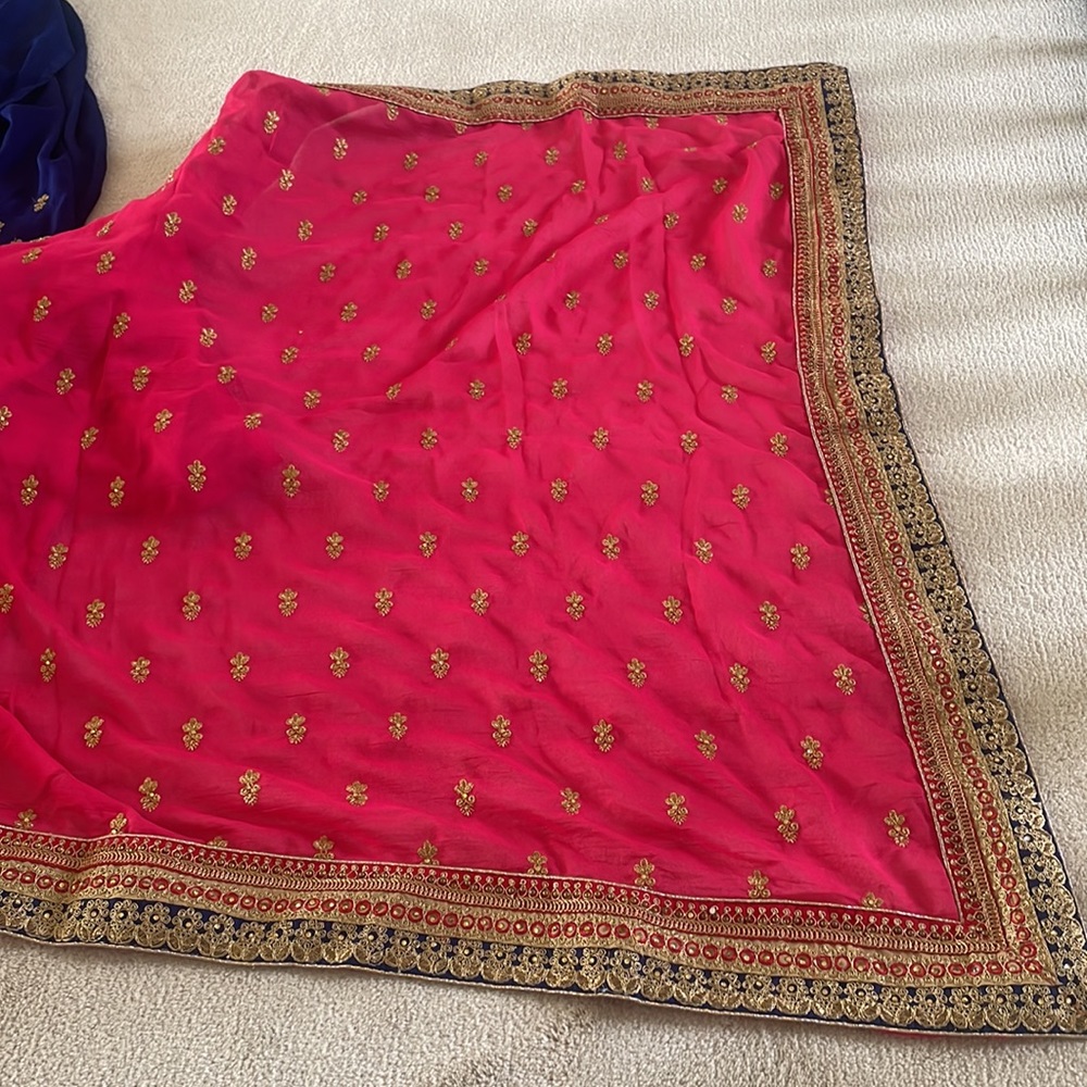 NWT blue pink sari readymade blouse